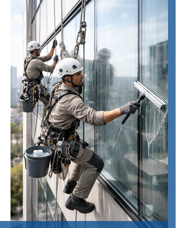 Мойка окон альпинистами в Учалах от 4575 р. | ВЫСОТНИК-Члы