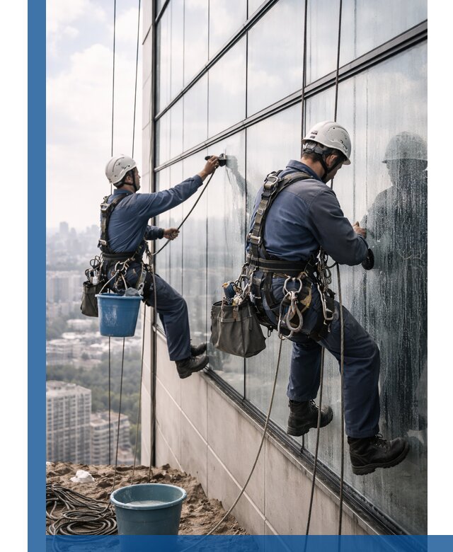 Профессиональная мойка фасадных окон альпинистами в Учалах