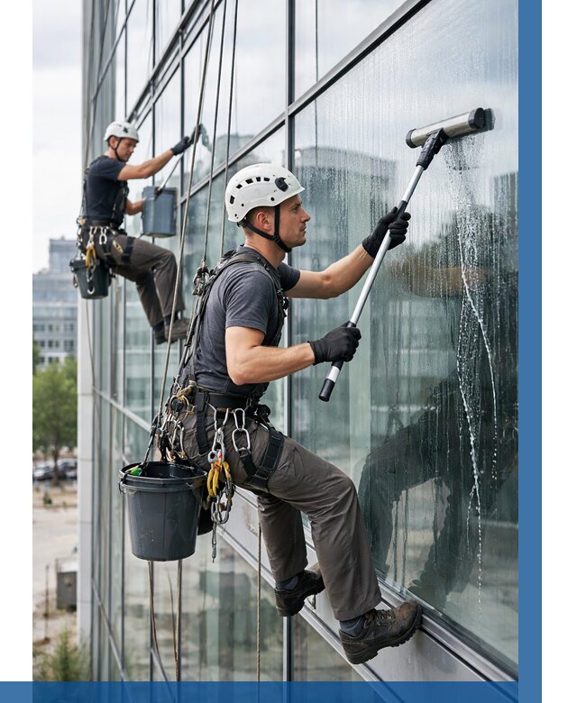 Мойка витражей альпинистами в Учалах от 712 р. под ключ|ВЫСОТНИК-Члы