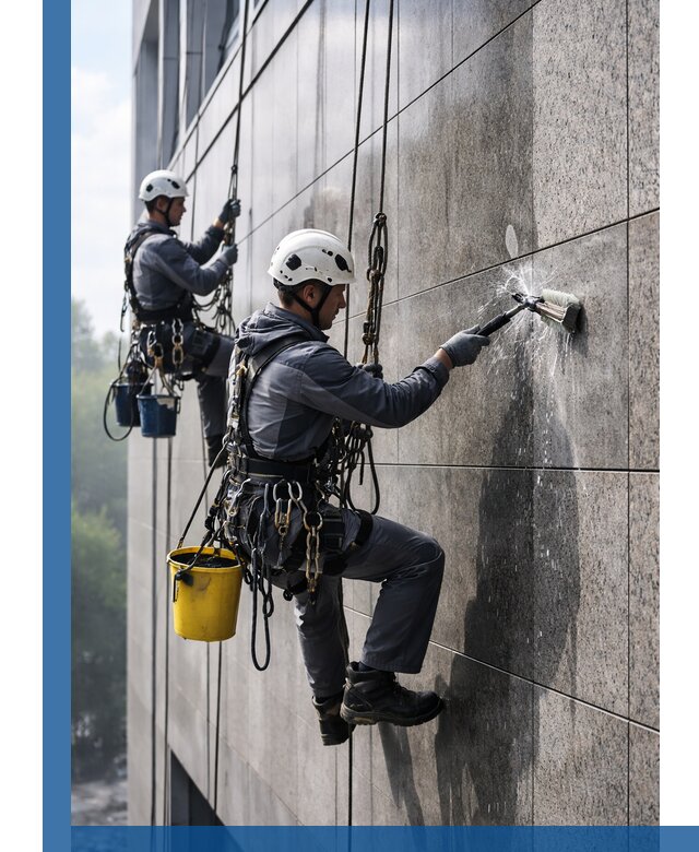 Профессиональная мойка фасада из керамогранита в Учалах