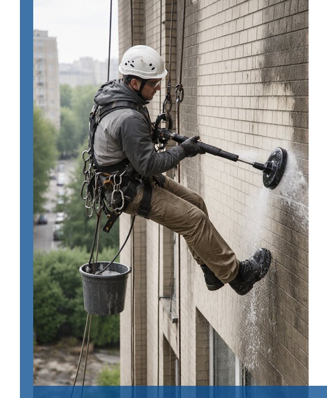 Очистка фасада от копоти в Учалах профессионально и безопасно