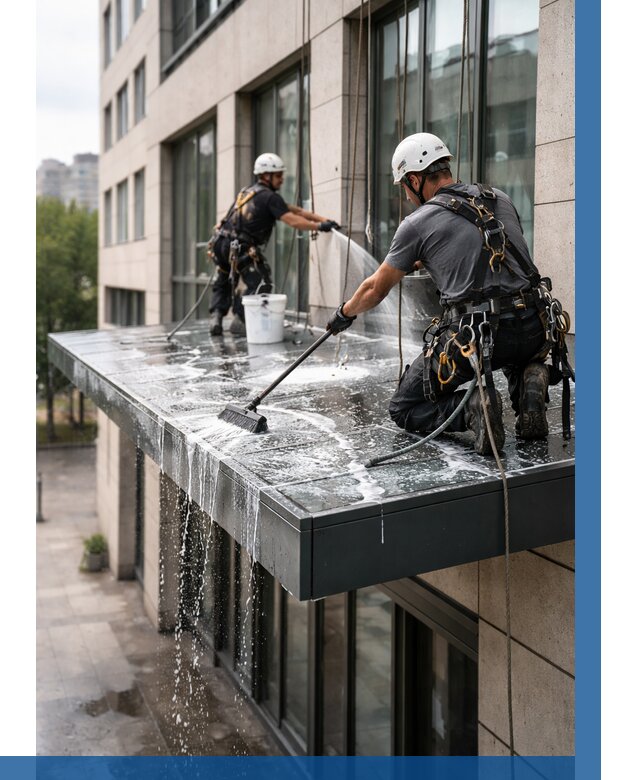 Мойка козырьков и навесов в Учалах от 3558 р. | ВЫСОТНИК-Члы