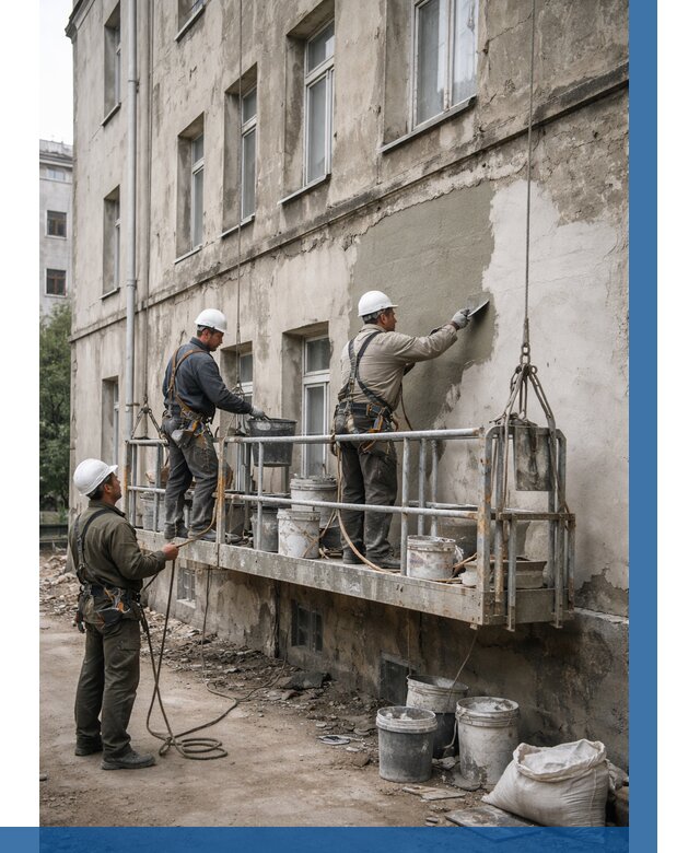 Капитальный ремонт фасада в Учалах от 4270 р. | ВЫСОТНИК-Члы