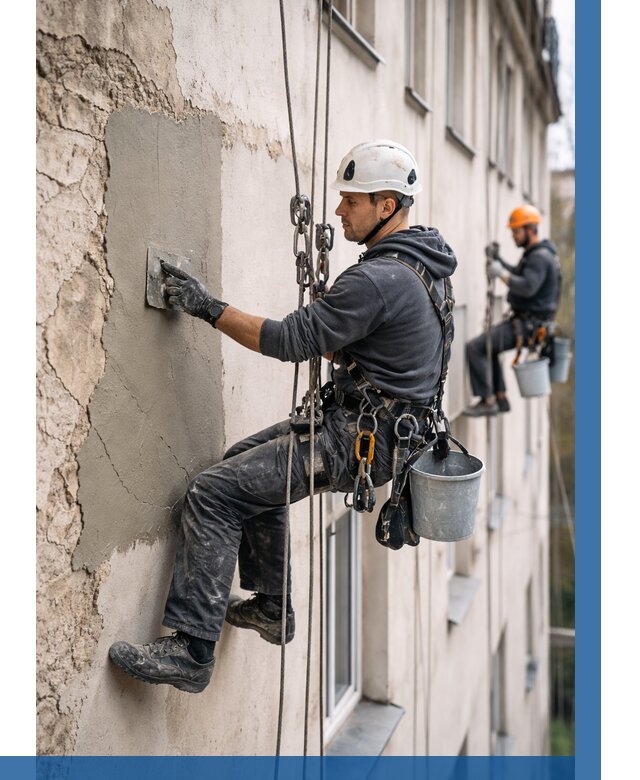 Восстановление штукатурки фасада в Учалах от 1220 р. | ВЫСОТНИК-Члы