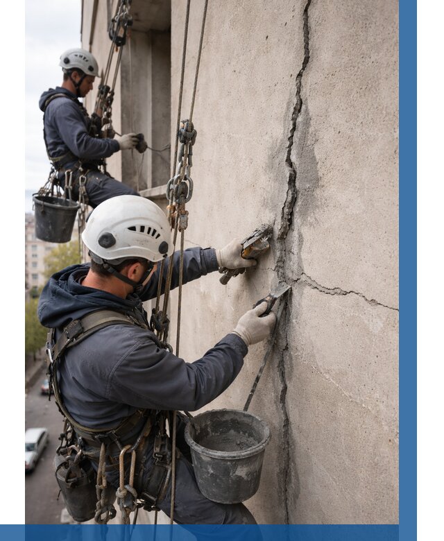 Заделка трещин на фасаде в Учалах от 915 р. | ВЫСОТНИК-Члы