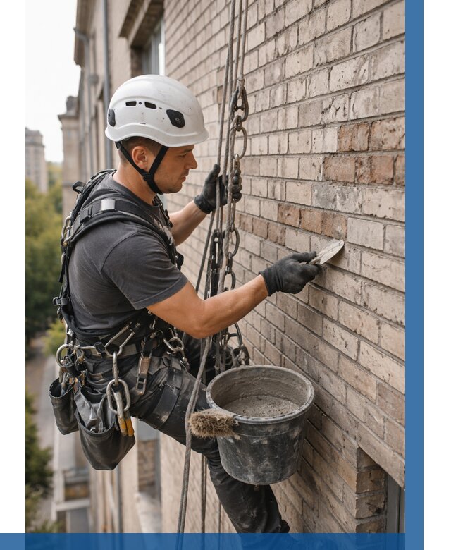 Ремонт кирпичной кладки фасада в Учалах от 1830 р. | ВЫСОТНИК-Члы