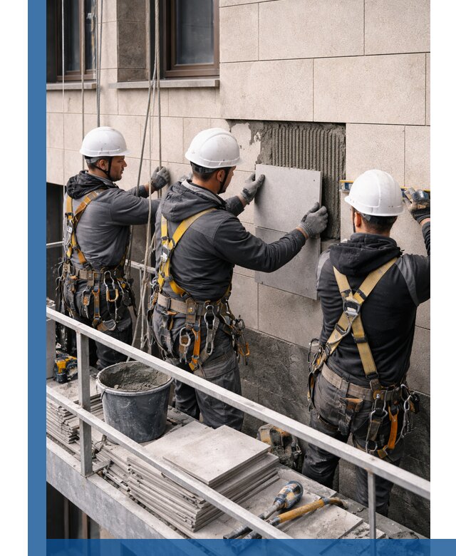 Ремонт облицовки фасада плиткой в Учалах с гарантией