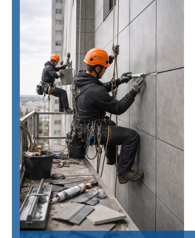 Профессиональный ремонт фасада из керамогранита в Учалах