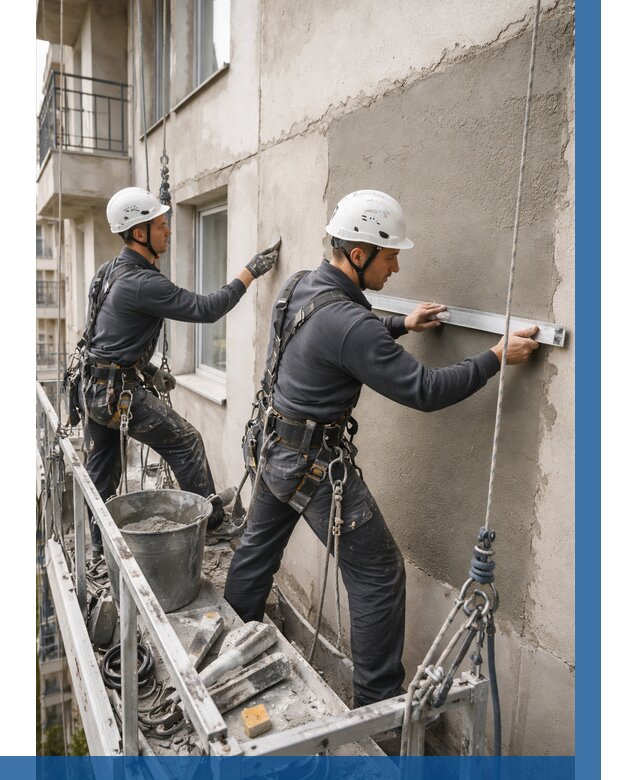 Штукатурка фасада на высоте в Учалах от 915 р. | ВЫСОТНИК-Члы