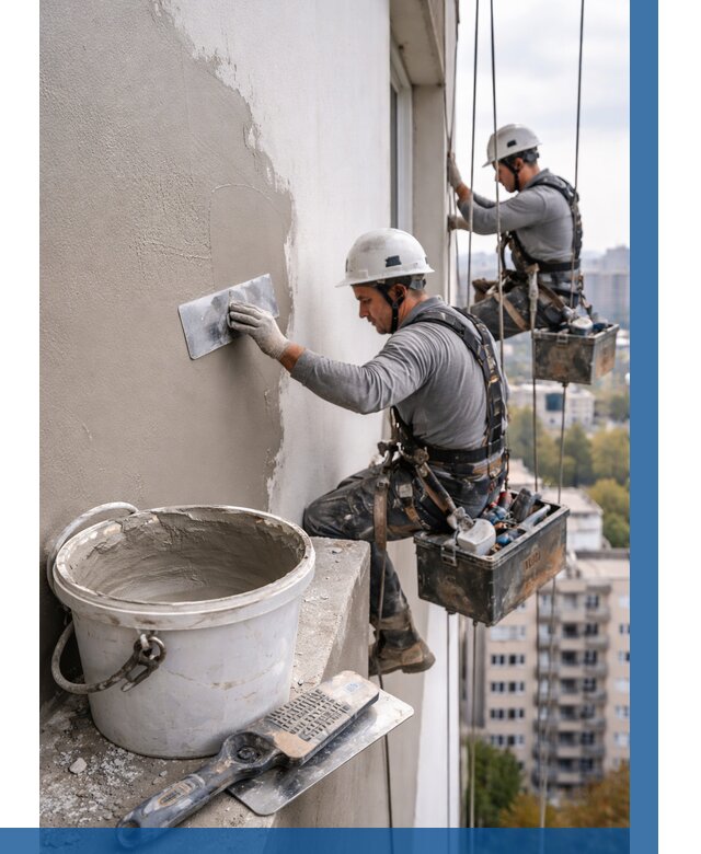 Шпаклевка фасада на высоте в Учалах от 712 р. | ВЫСОТНИК-Члы