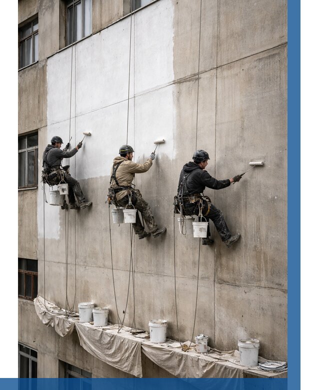 Покраска бетонного фасада в Учалах от 356 р за м2 | ВЫСОТНИК-Члы