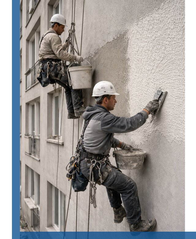 Нанесение декоративной штукатурки короед на фасад в Учалах