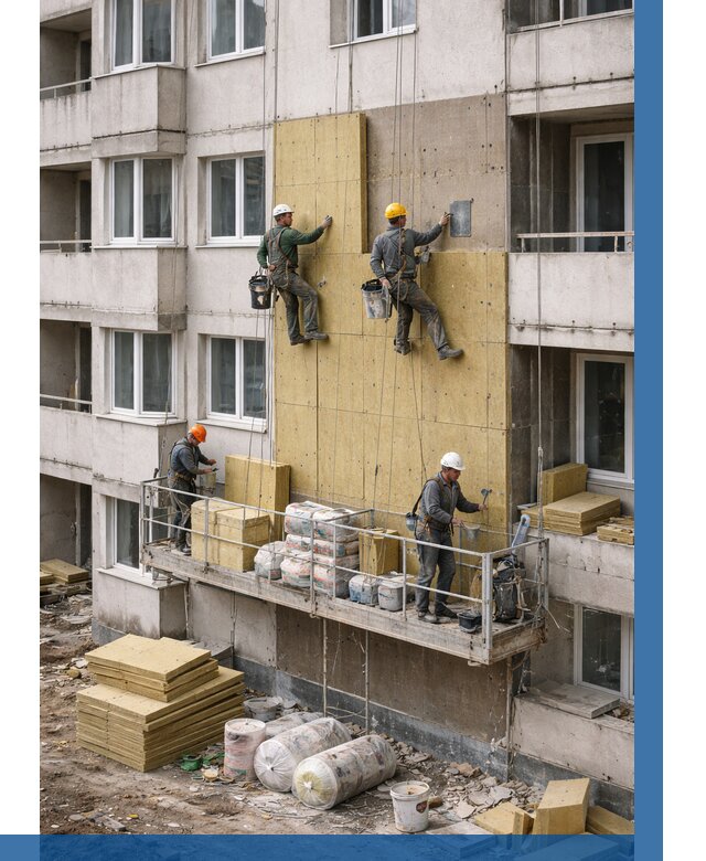 Утепление фасада минватой в Учалах от 1525 р. | ВЫСОТНИК-Члы