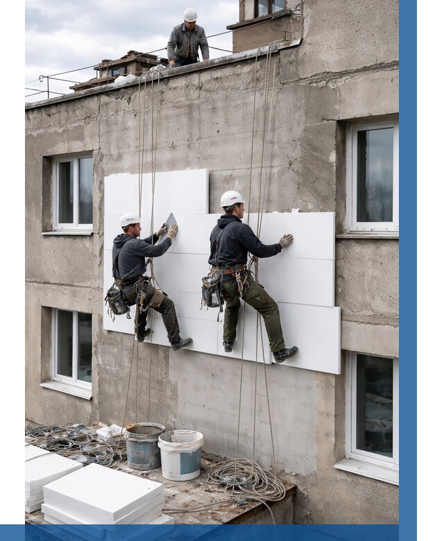 Утепление фасада пенополистиролом в Учалах от 1830 р. | ВЫСОТНИК-Члы