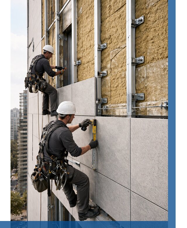 Монтаж вентилируемого фасада в Учалах от 3558 р. | ВЫСОТНИК-Члы