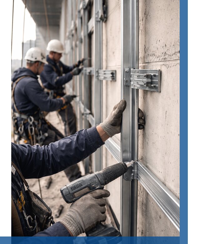 Монтаж подсистемы вентфасада в Учалах от 864 р. | ВЫСОТНИК-Члы