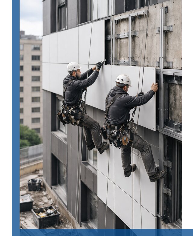 Монтаж композитных панелей фасада в Учалах под ключ