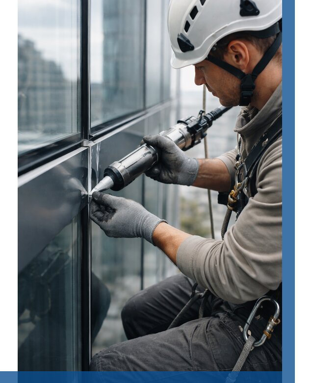 Герметизация стыков витража в Учалах от 1220 р. | ВЫСОТНИК-Члы