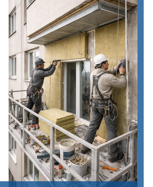 Утепление балкона снаружи в Учалах от 1627 р. под ключ ВЫСОТНИК-Члы