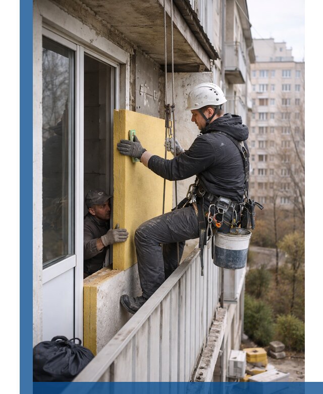 Профессиональное утепление балкона снаружи в Учалах под ключ