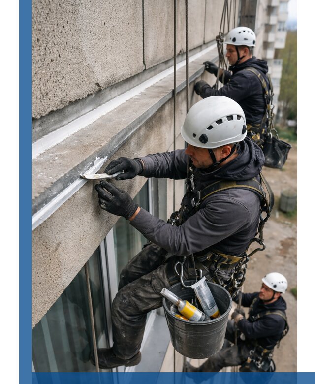 Герметизация примыкания балкона в Учалах под ключ с гарантией