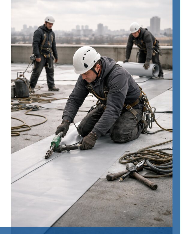 Ремонт мембранной кровли в Учалах от 1830 р./м2 | ВЫСОТНИК-Члы