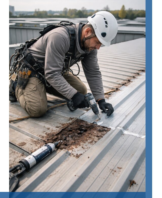 Ремонт профнастила на кровле в Учалах от 712 р. | ВЫСОТНИК-Члы