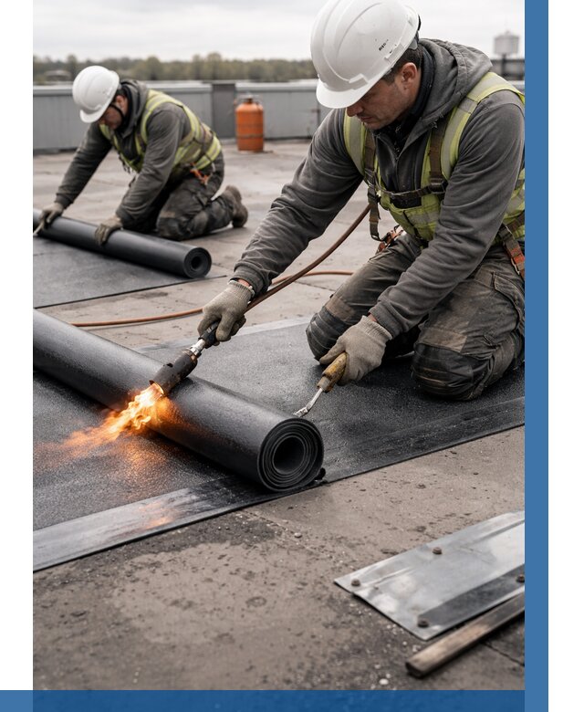 Монтаж наплавляемой кровли в Учалах от 864 р. — ВЫСОТНИК-Члы