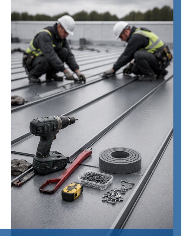 Монтаж фальцевой кровли в Учалах от 1830 р. | ВЫСОТНИК-Члы