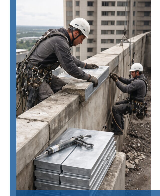 Замена парапетных крышек и установка новых в Учалах