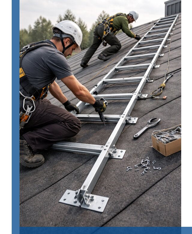 Профессиональный монтаж кровельной лестницы в Учалах под ключ