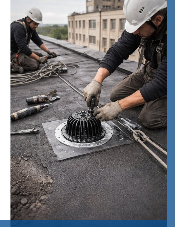 Установка водосточных воронок в Учалах цена от 3558 р. | ВЫСОТНИК-Члы