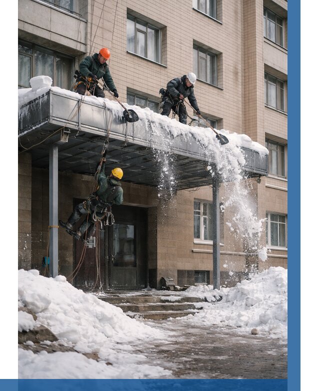 Очистка козырьков от снега в Учалах от 3558 р. | ВЫСОТНИК-Члы