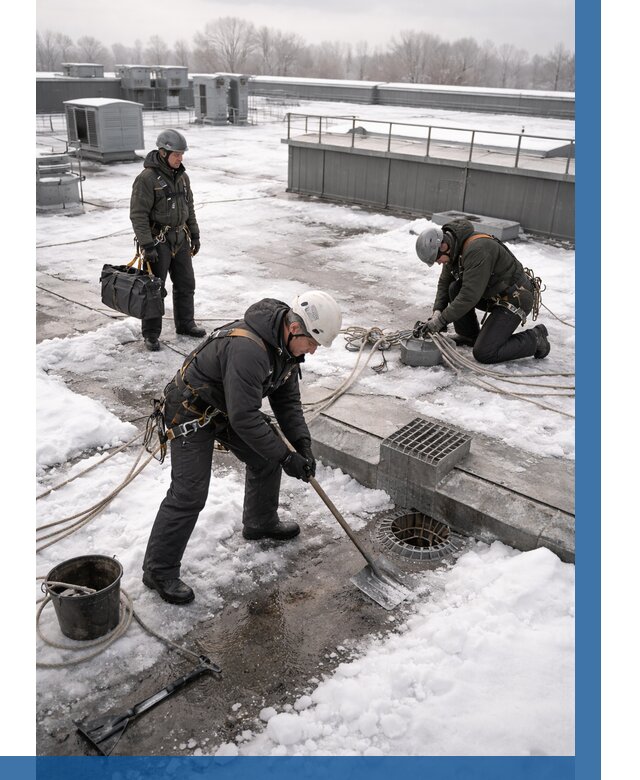 Абонентское обслуживание кровли зимой в Учалах от 8134 р. | ВЫСОТНИК-Члы