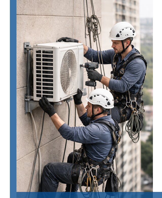 Монтаж внешнего блока кондиционера в Учалах установка и крепление