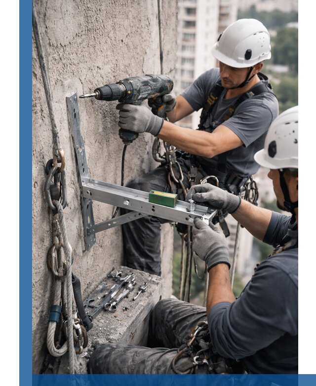 Установка кронштейнов кондиционера и крепежа в Учалах