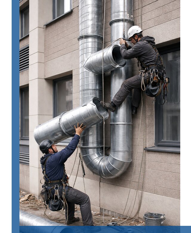 Монтаж фасадных воздуховодов в Учалах с герметизацией и крепежом