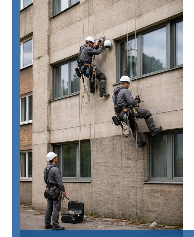 Монтаж фасадных камер видеонаблюдения в Учалах под ключ