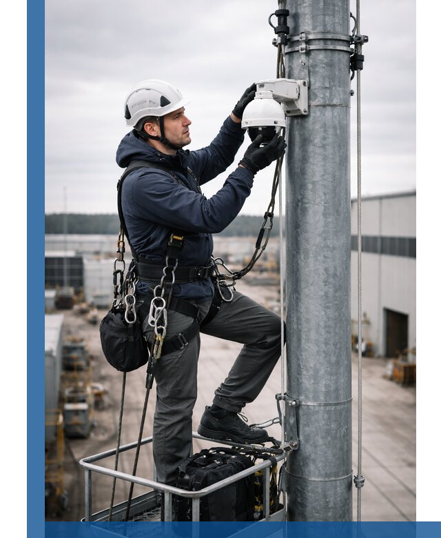 Профессиональная установка видеокамер на мачте в Учалах