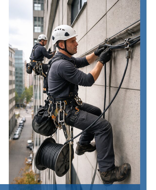 Прокладка кабеля по фасаду в Учалах от 356 р. | ВЫСОТНИК-Члы