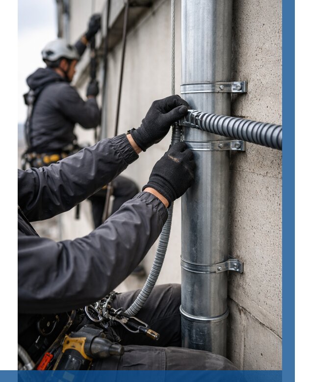 Монтаж гофры для кабеля в Учалах от 305 р. | ВЫСОТНИК-Члы