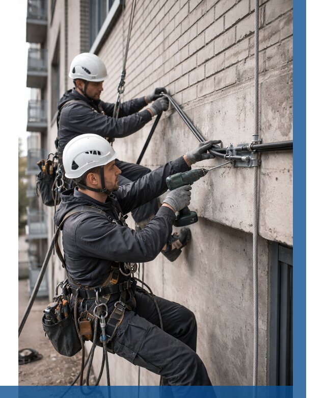 Крепление кабеля на фасаде в Учалах от 356 р. | ВЫСОТНИК-Члы