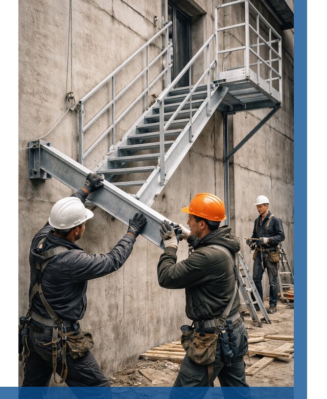 Монтаж металлических лестниц в Учалах от 15251 р. | ВЫСОТНИК-Члы