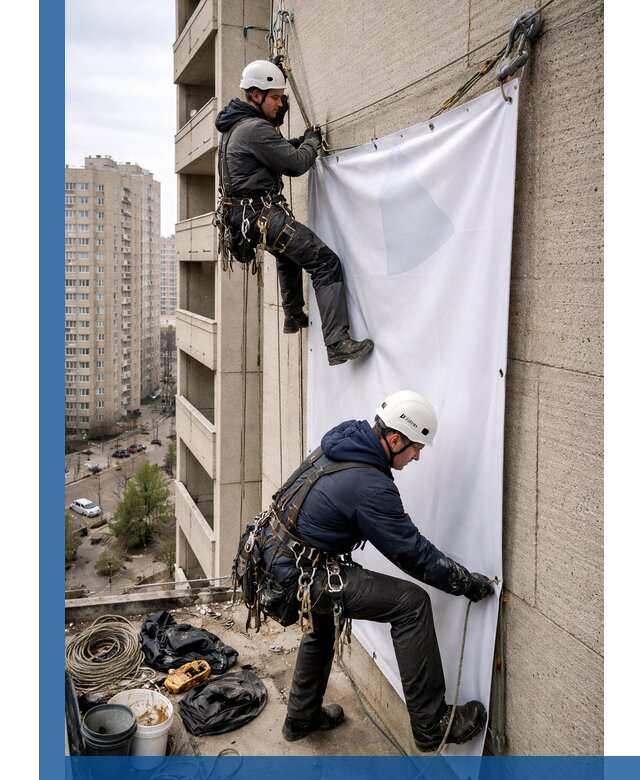 Профессиональный монтаж баннеров на фасаде в Учалах