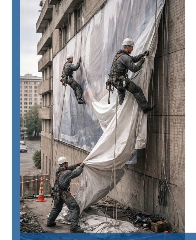 Демонтаж баннеров с фасада в Учалах оперативно и безопасно