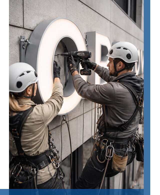 Монтаж световых букв в Учалах от 3050 р. под ключ ВЫСОТНИК-Члы