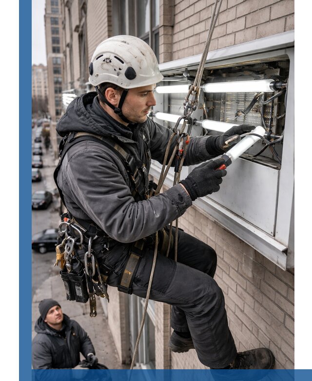 Профессиональная замена ламп в наружной вывеске в Учалах
