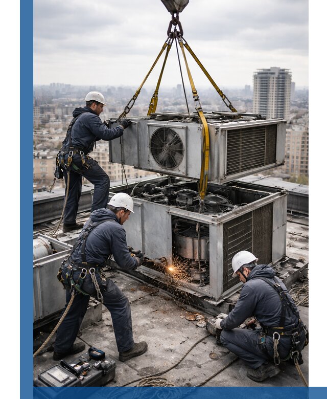 Демонтаж крышной установки в Учалах любой сложности