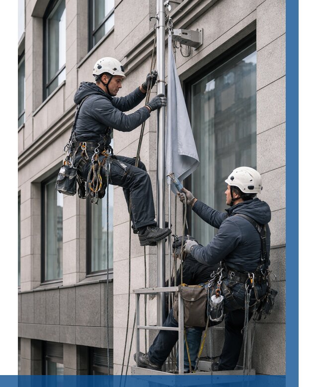 Установка флагов на фасаде в Учалах от 4575 р. | ВЫСОТНИК-Члы