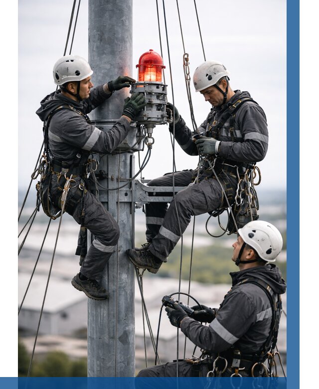 Монтаж заградительных огней в Учалах от 8642 р. | ВЫСОТНИК-Члы